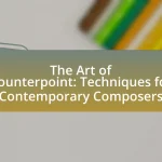 The Art of Counterpoint: Techniques for Contemporary Composers