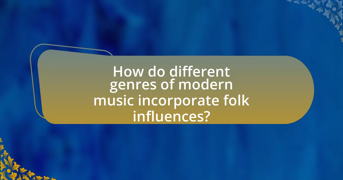 How do different genres of modern music incorporate folk influences?