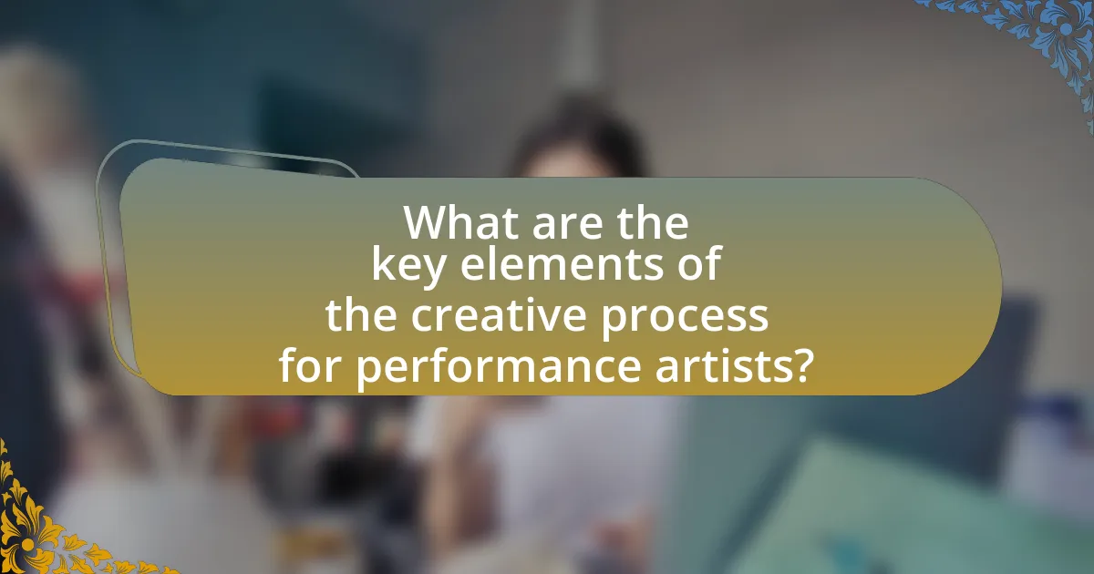 What are the key elements of the creative process for performance artists?